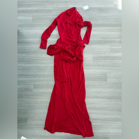 Naked Wardrobe Sculpted Draped Tie Dress - Picture 4 of 5